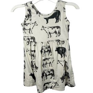Cow Print Dress Little Girls Medium Sleeveless Comfy Pullover A line